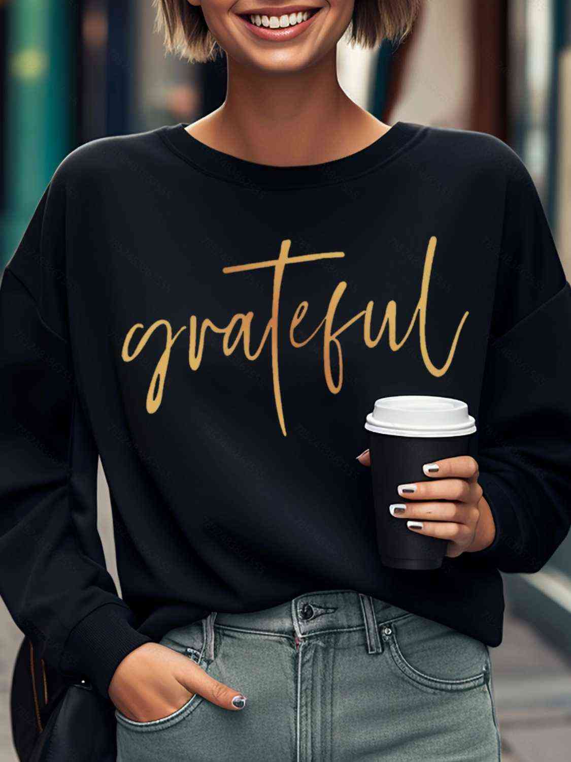 GRATEFUL Round Neck Sweatshirt